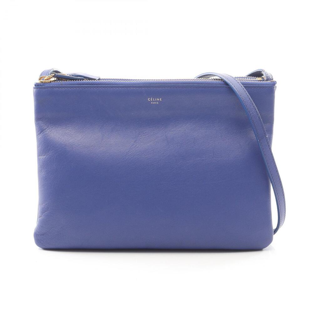 Celine Trio Crossbody Shoulder Bag Leather Blue
